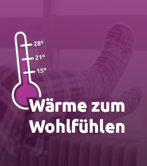 Wärmeausgabe an einem Heizkörper, Füße in Socken, neben Thermometer mit Temperaturangaben.