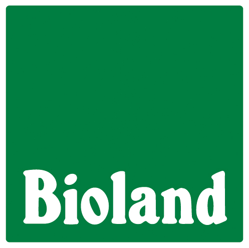 Logo von Bioland, grüne Fläche mit weißer Schrift "Bioland""."
