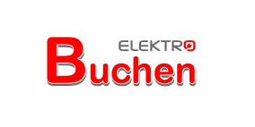 Logo von Elektro Buchen in roter Schrift mit grauem Text, das die Marke repräsentiert.