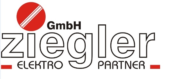 Logo der Ziegler GmbH, Elektro-Partner, mit rot-weißer grafischer Darstellung.