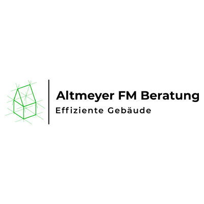 Logo von Altmeyer FM Beratung mit dem Slogan "Effiziente Gebäude""."