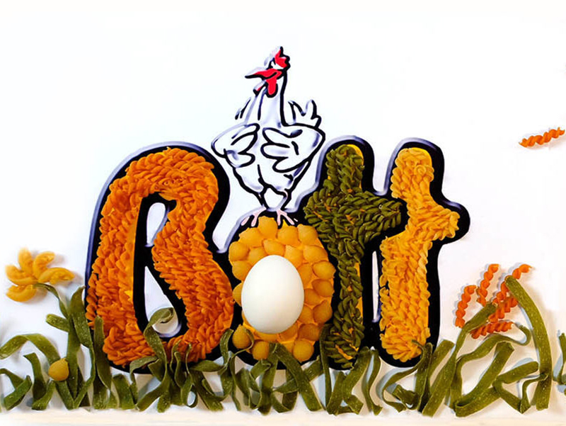 Bunte Buchstaben bilden das Wort "Brot""