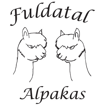 Das Logo mit zwei gezeichneten Alpakas