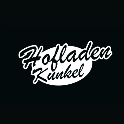 Logo des Hofladens Kunkel auf schwarzem Hintergrund in weißer Schrift.