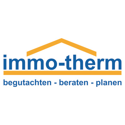 Logo der Firma immo-therm mit dem Slogan „begutachten - beraten - planen“.
