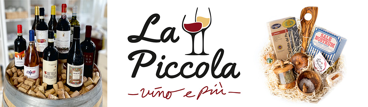 Logo, Aufstellung verschiedener Weinsorten und einem Geschenkekorb