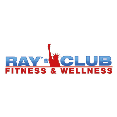 Logo von Ray's Club Fitness & Wellness mit Statue of Liberty-Symbol.