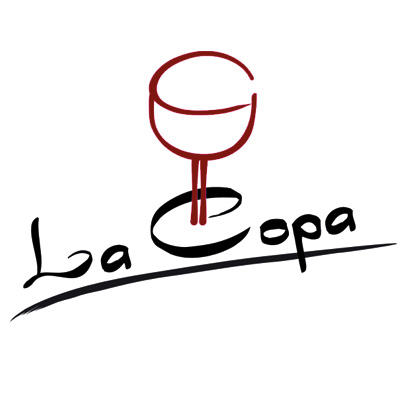 Logo von La Copa, stilisierte Weinglas-Grafik mit Schriftzug.