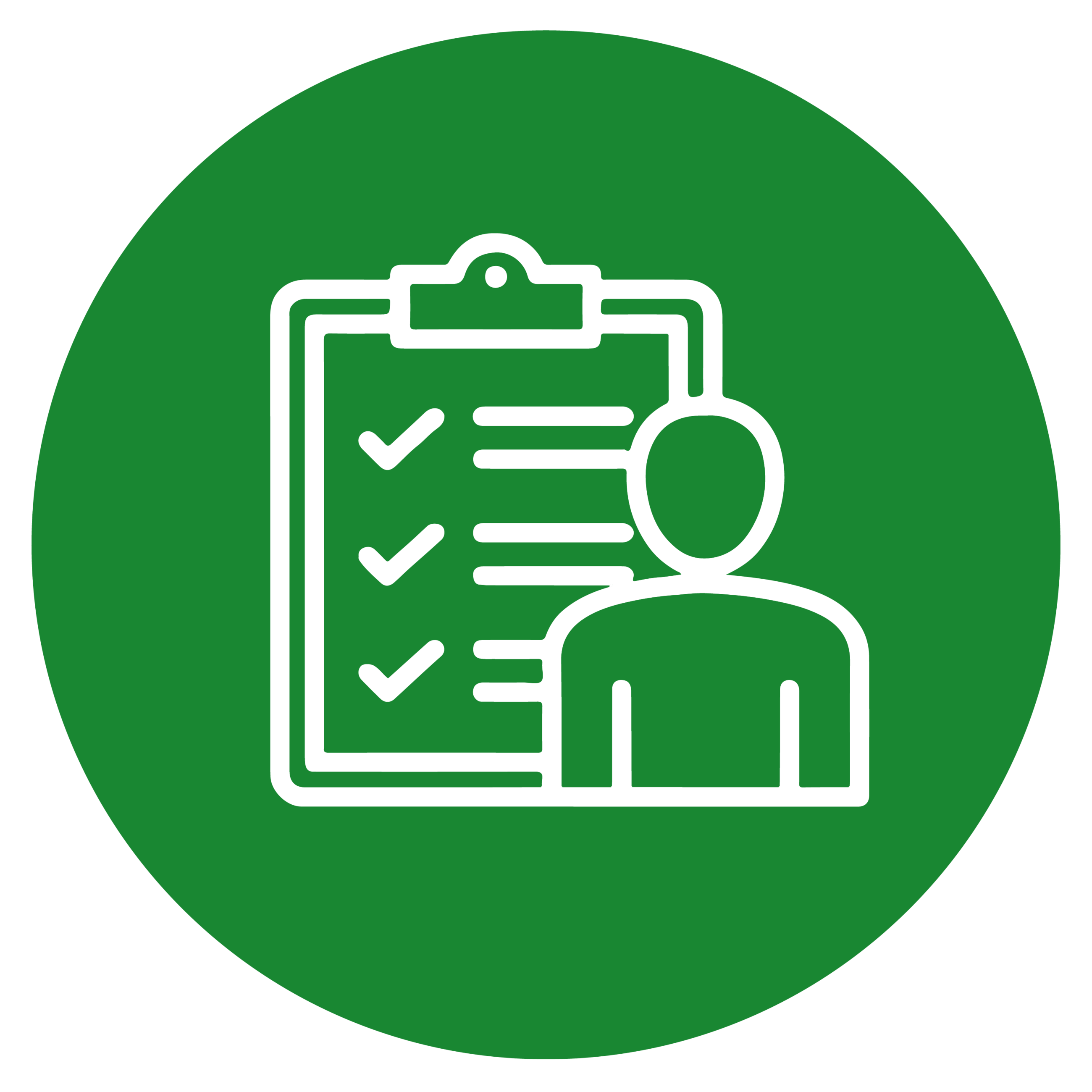 Person mit Checkliste symbolisiert Aufgabenverwaltung und Planung.