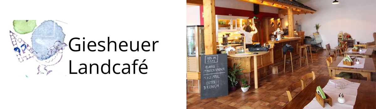 Logo Giesheuer Landcafe und Innenansicht