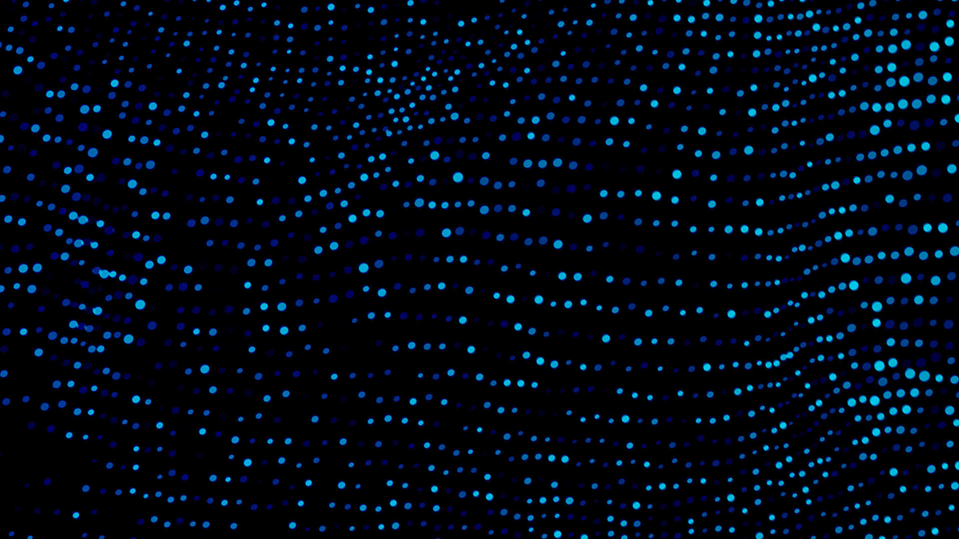Hintergrund mit blauen Punkten auf schwarzem Grund, die eine wellenartige Struktur bilden.